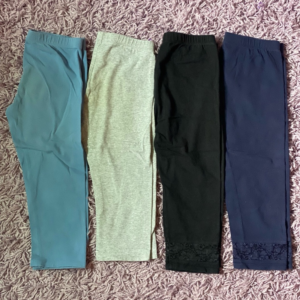4 pairs SO Kids Leggings bundle Set - blue, Light Gray, Black, Navy size 10